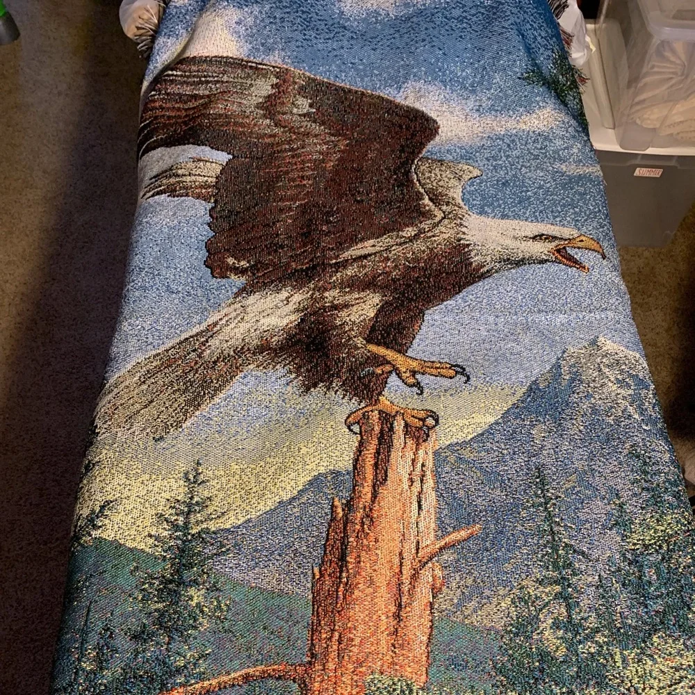 Like-New Wall Tapestry: American Eagle on the Hunt